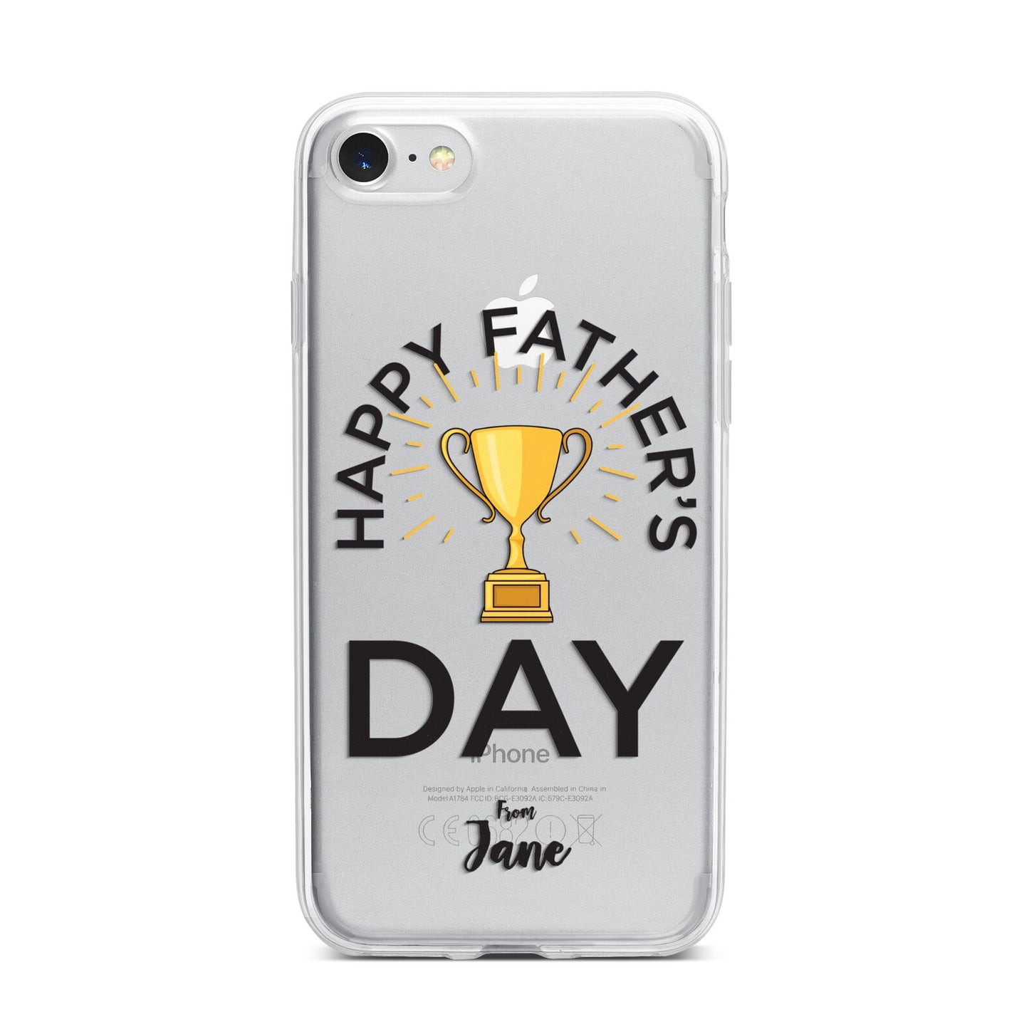 Happy Fathers Day iPhone 7 Bumper Case on Silver iPhone