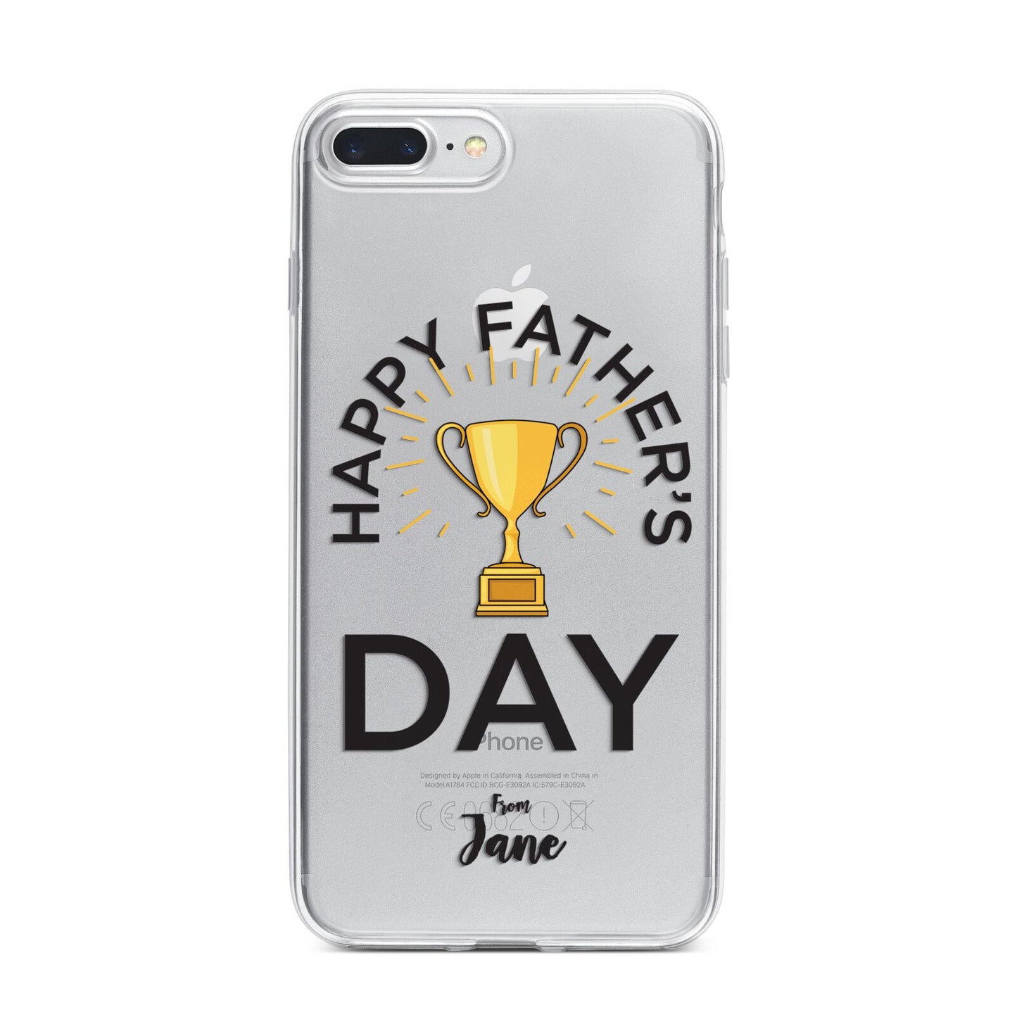 Happy Fathers Day iPhone 7 Plus Bumper Case on Silver iPhone