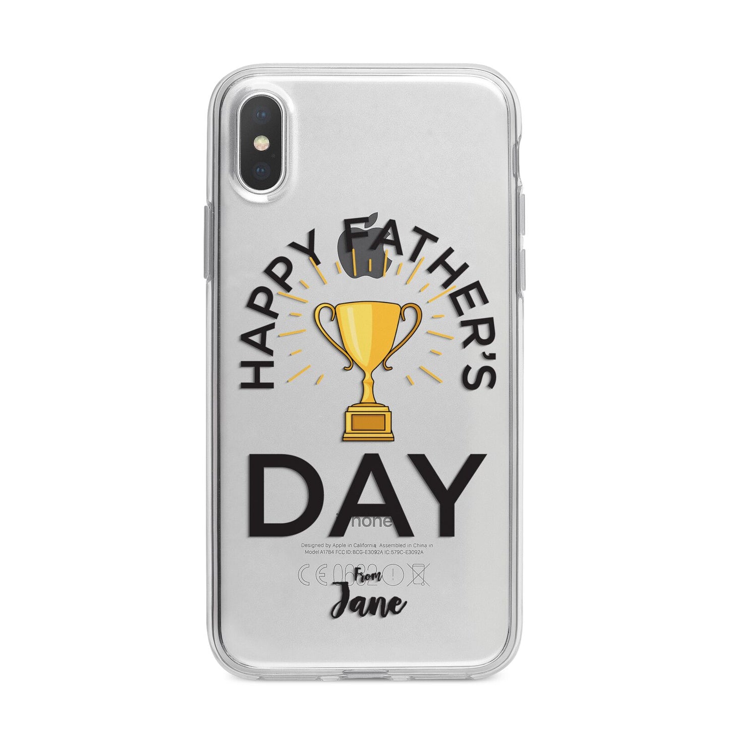 Happy Fathers Day iPhone X Bumper Case on Silver iPhone Alternative Image 1