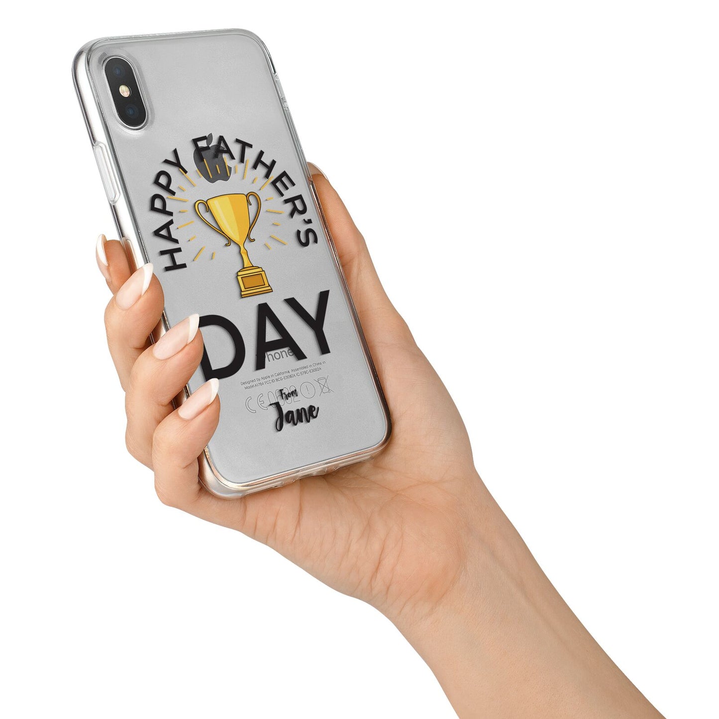 Happy Fathers Day iPhone X Bumper Case on Silver iPhone Alternative Image 2