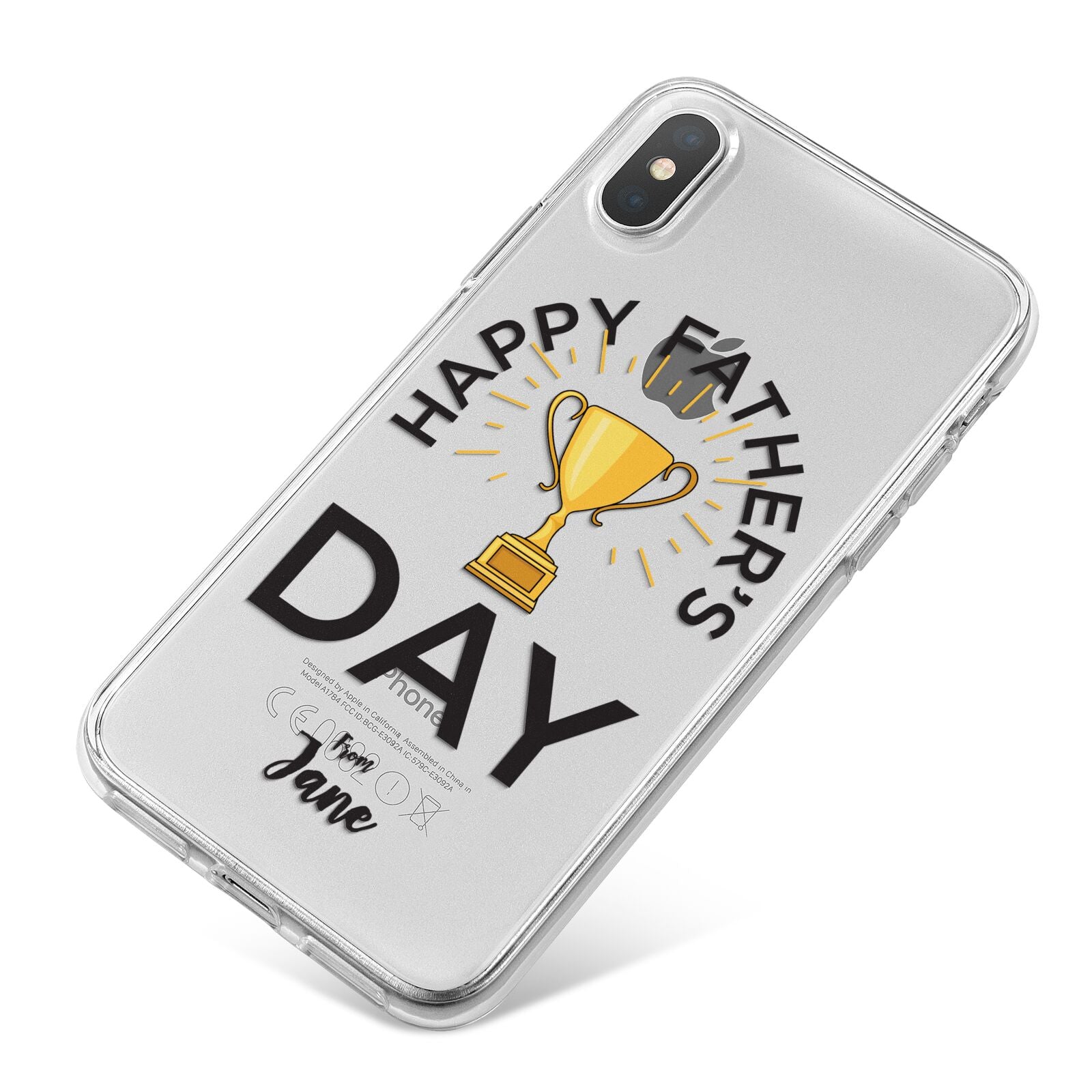 Happy Fathers Day iPhone X Bumper Case on Silver iPhone