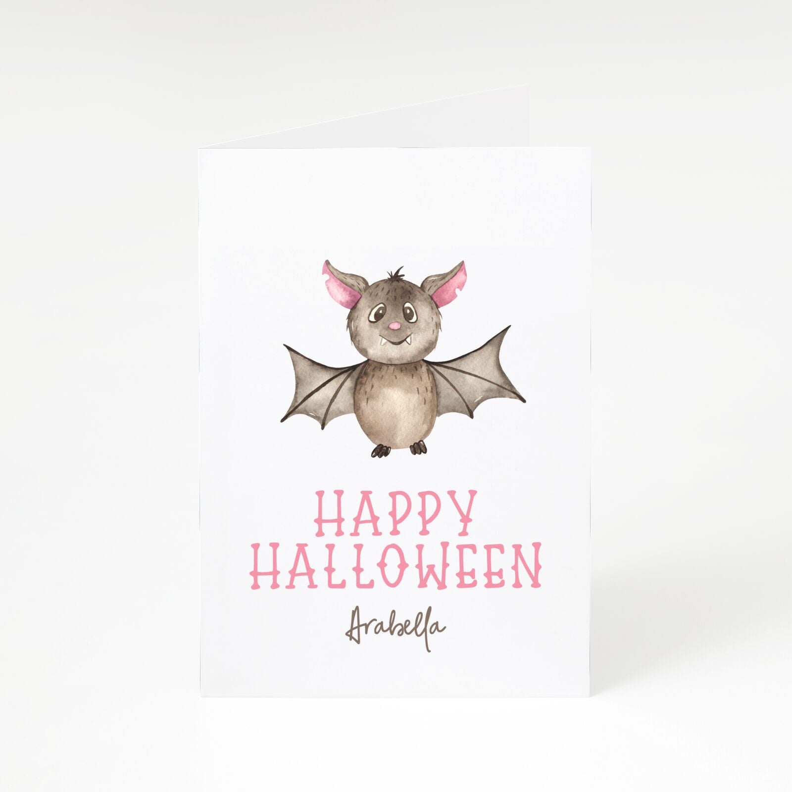 Happy Halloween Bat Personalised A5 Greetings Card