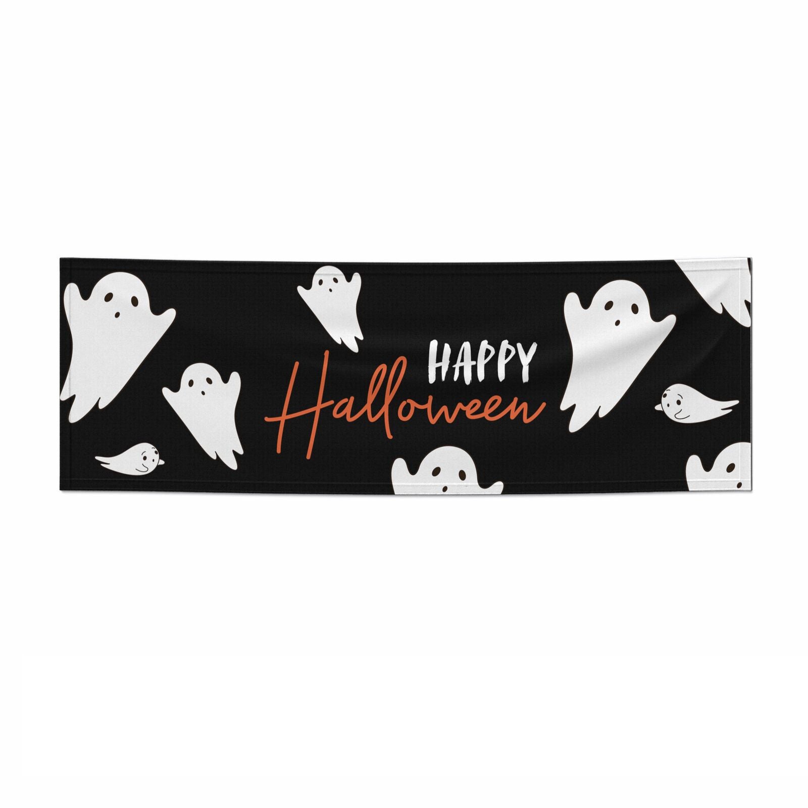 Happy Halloween Ghost Pattern 6x2 Paper Banner
