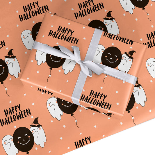 Happy Halloween Ghostly Custom Wrapping Paper