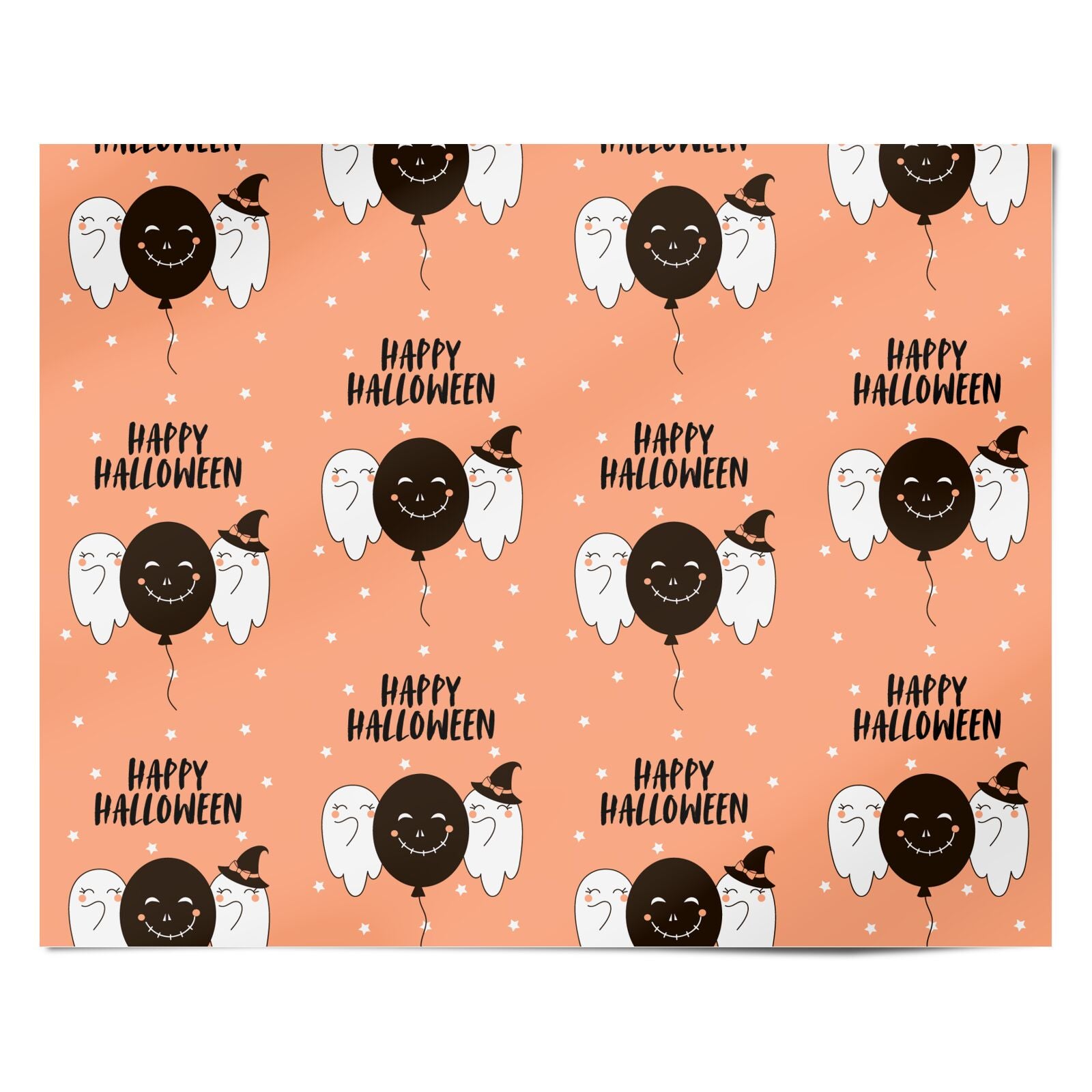 Happy Halloween Ghostly Personalised Wrapping Paper Alternative