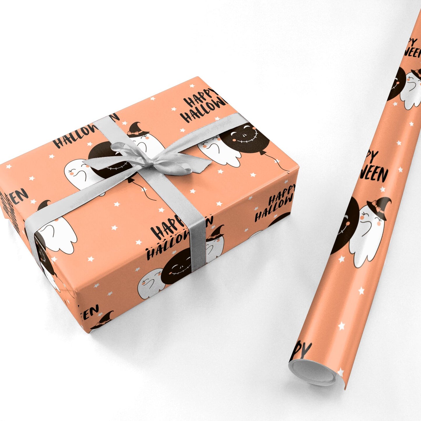 Happy Halloween Ghostly Personalised Wrapping Paper