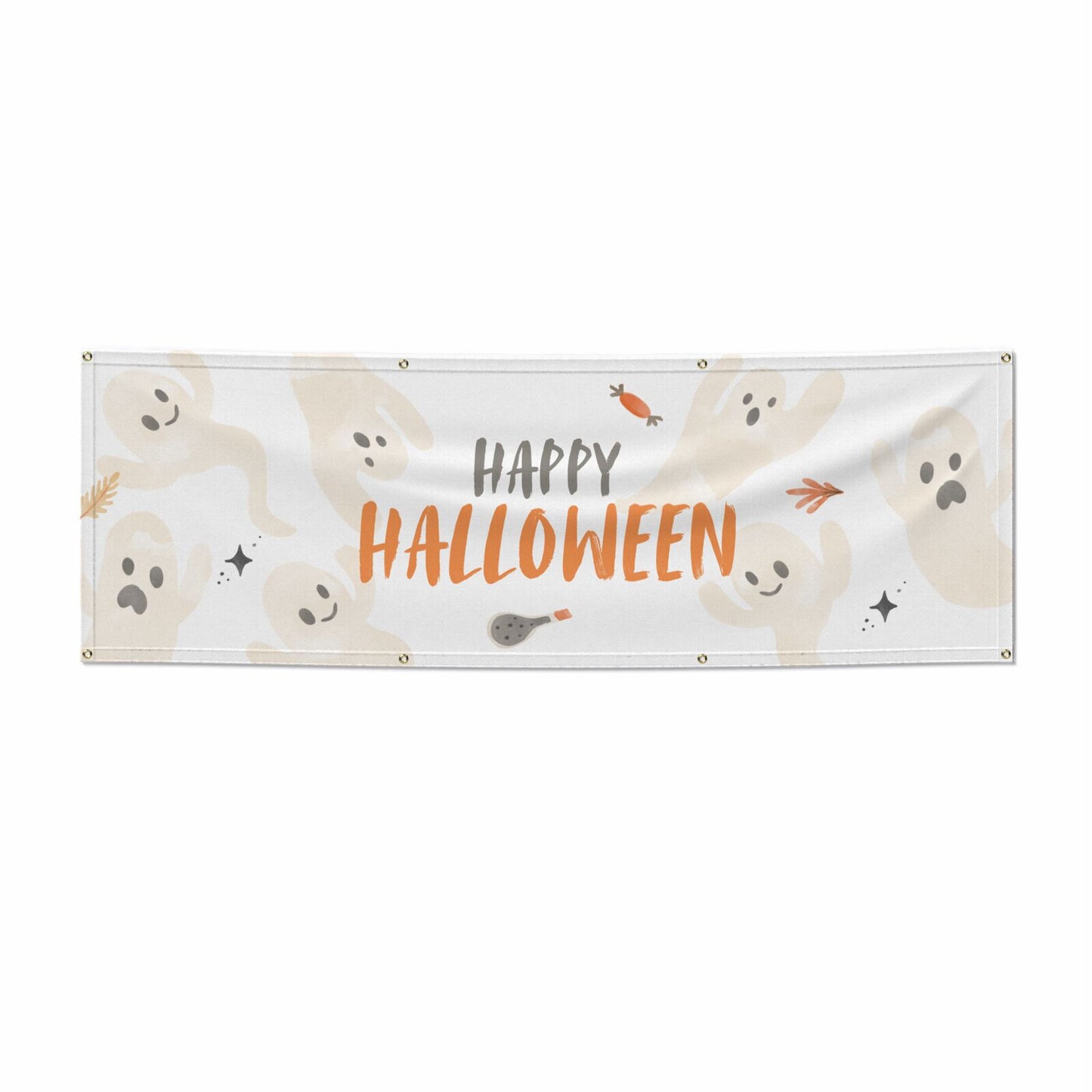 Happy Halloween Ghosts 6x2 Vinly Banner with Grommets