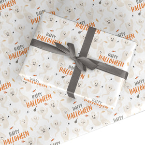 Happy Halloween Ghosts Wrapping Paper