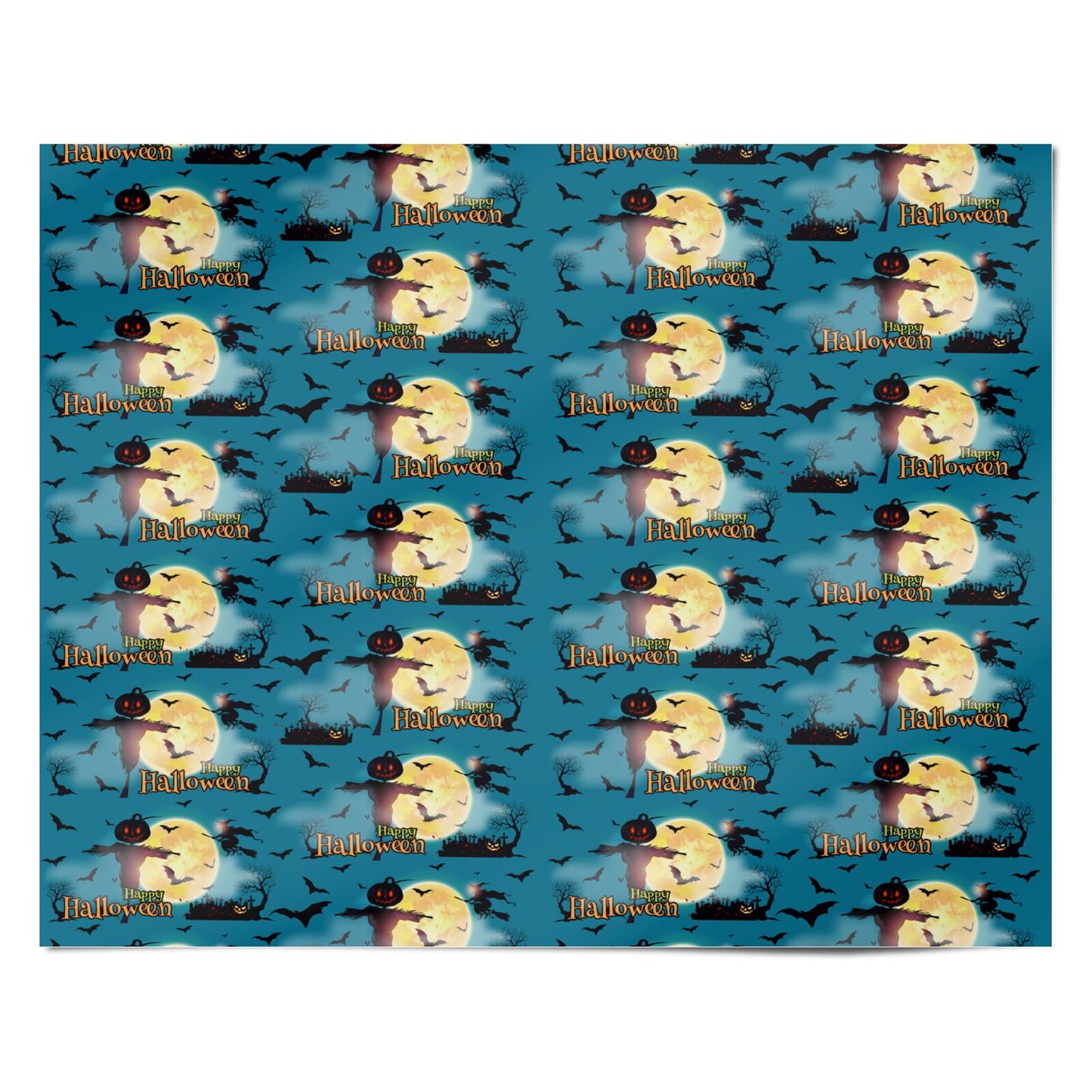 Happy Halloween Graveyard Personalised Wrapping Paper Alternative