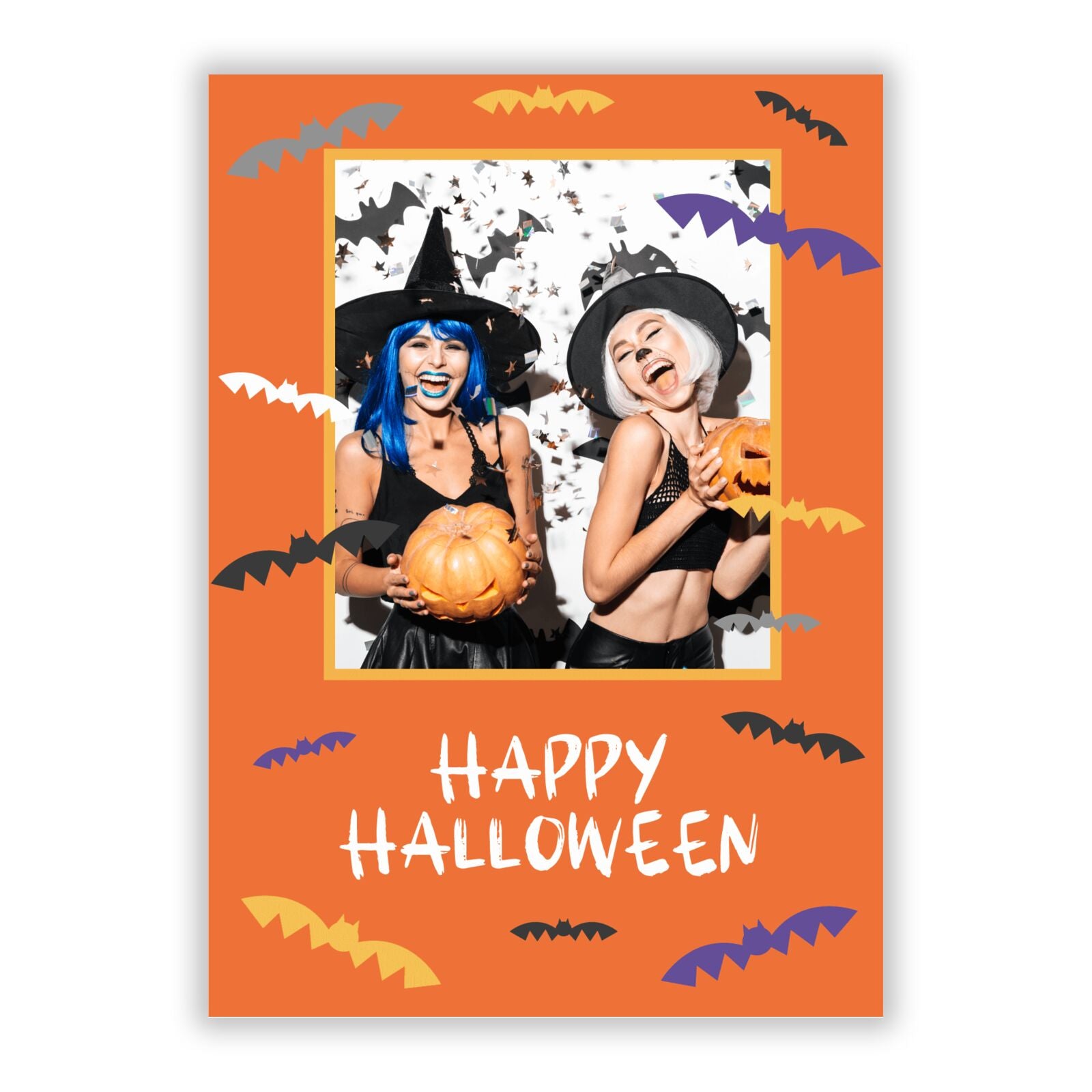 Happy Halloween Photo Upload A5 Flat Greetings Card