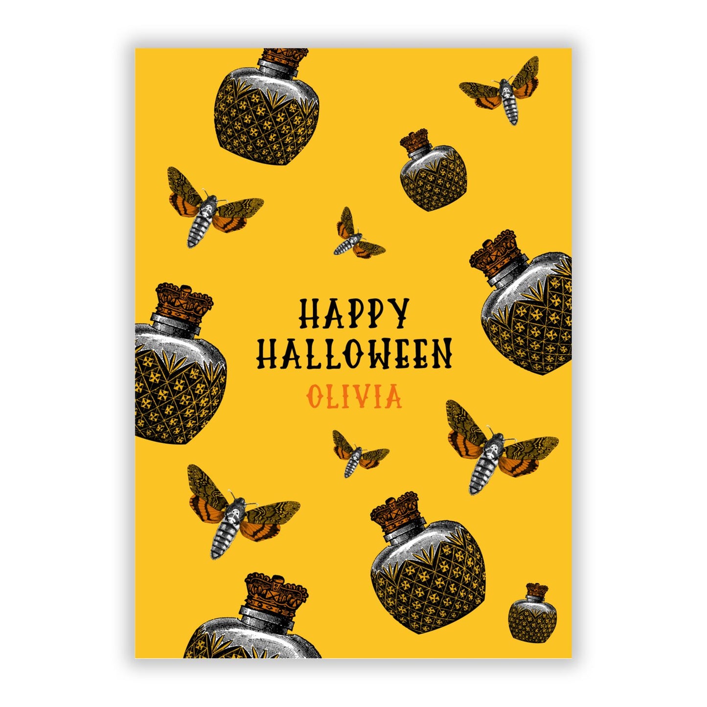 Happy Halloween Potion Personalised A5 Flat Greetings Card