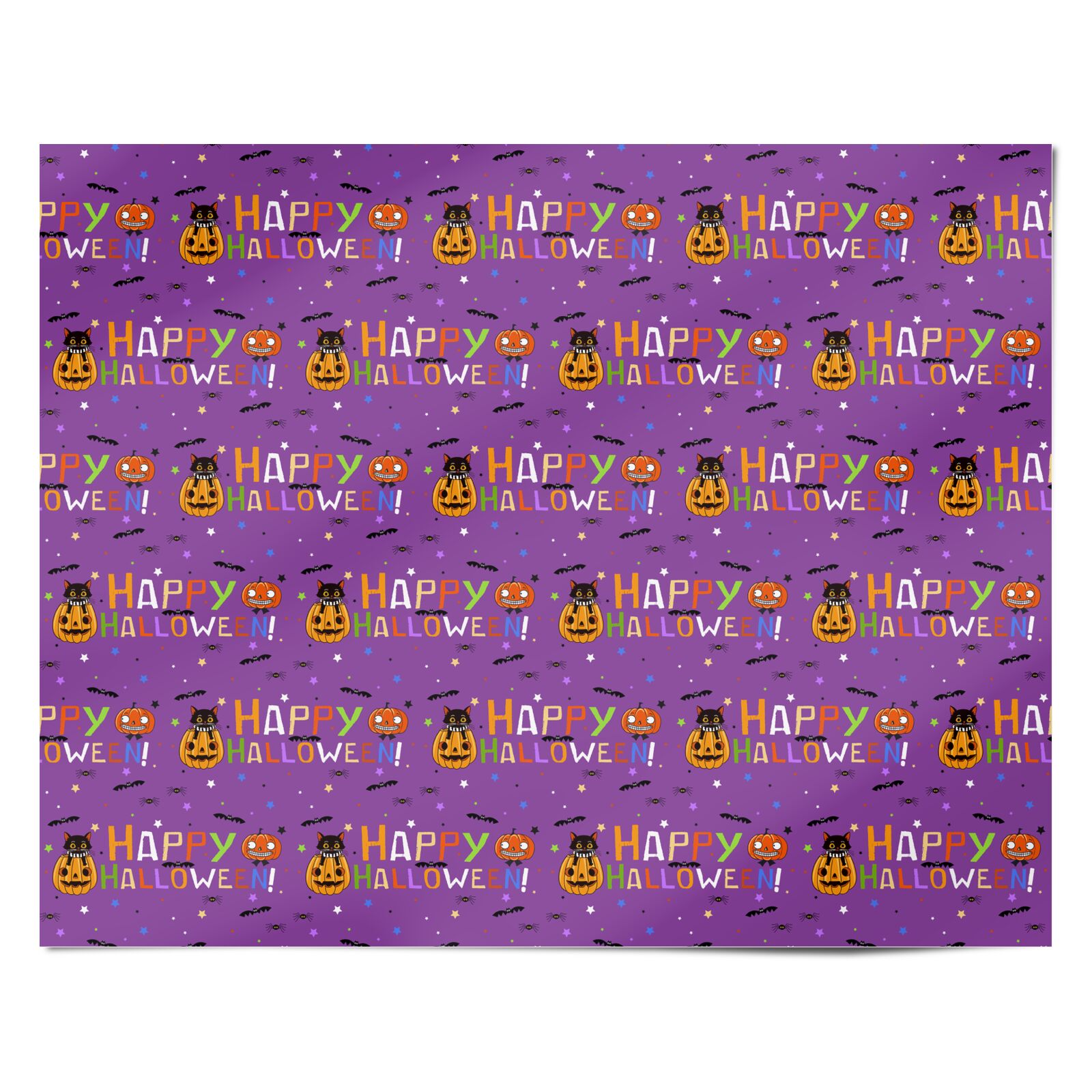 Happy Halloween Purple Personalised Wrapping Paper Alternative