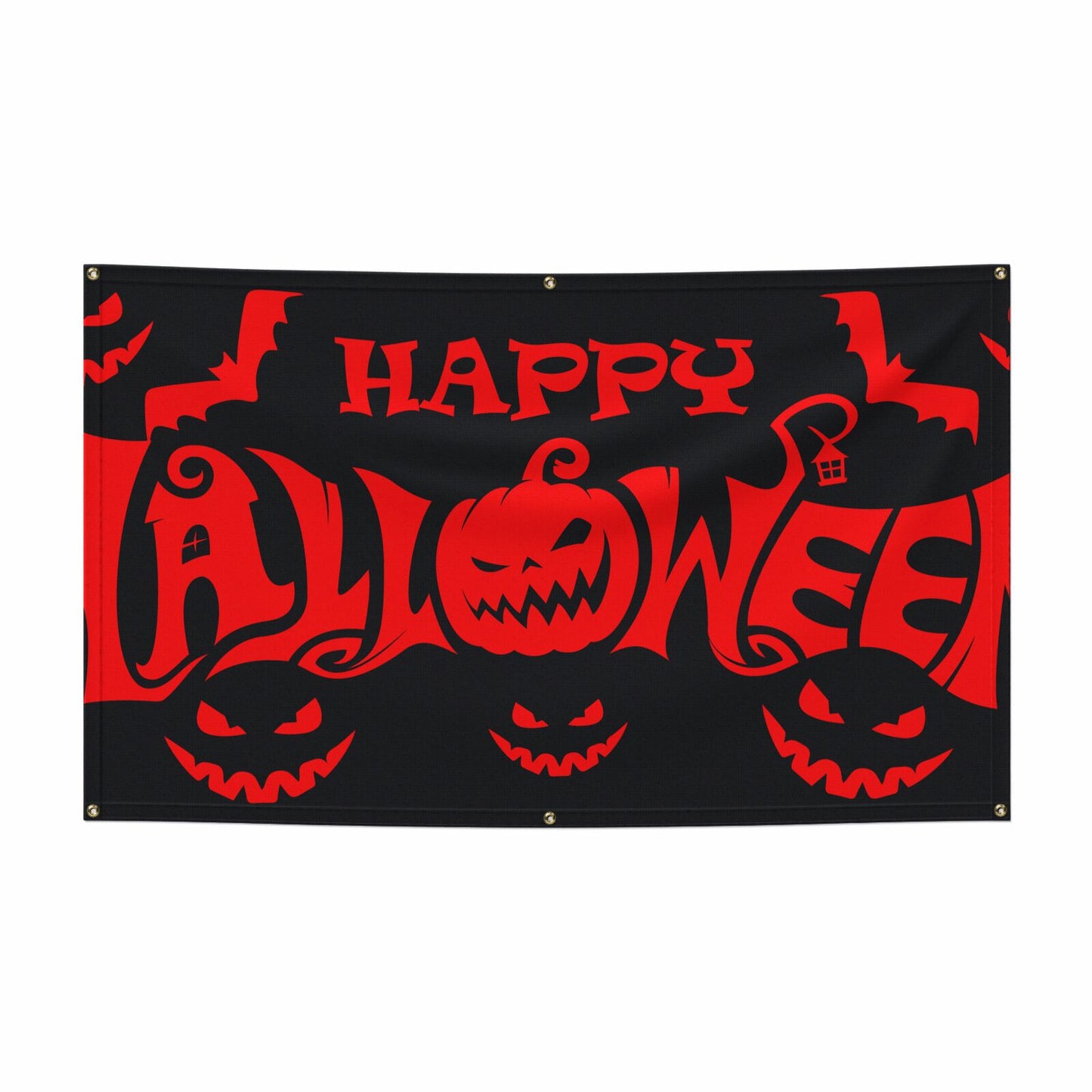 Happy Halloween Spooky 5x3 Vinly Banner with Grommets