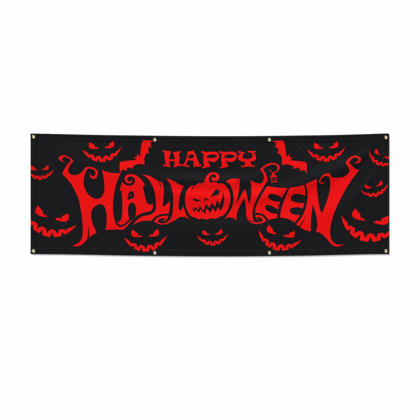 Happy Halloween Spooky 6x2 Vinly Banner with Grommets