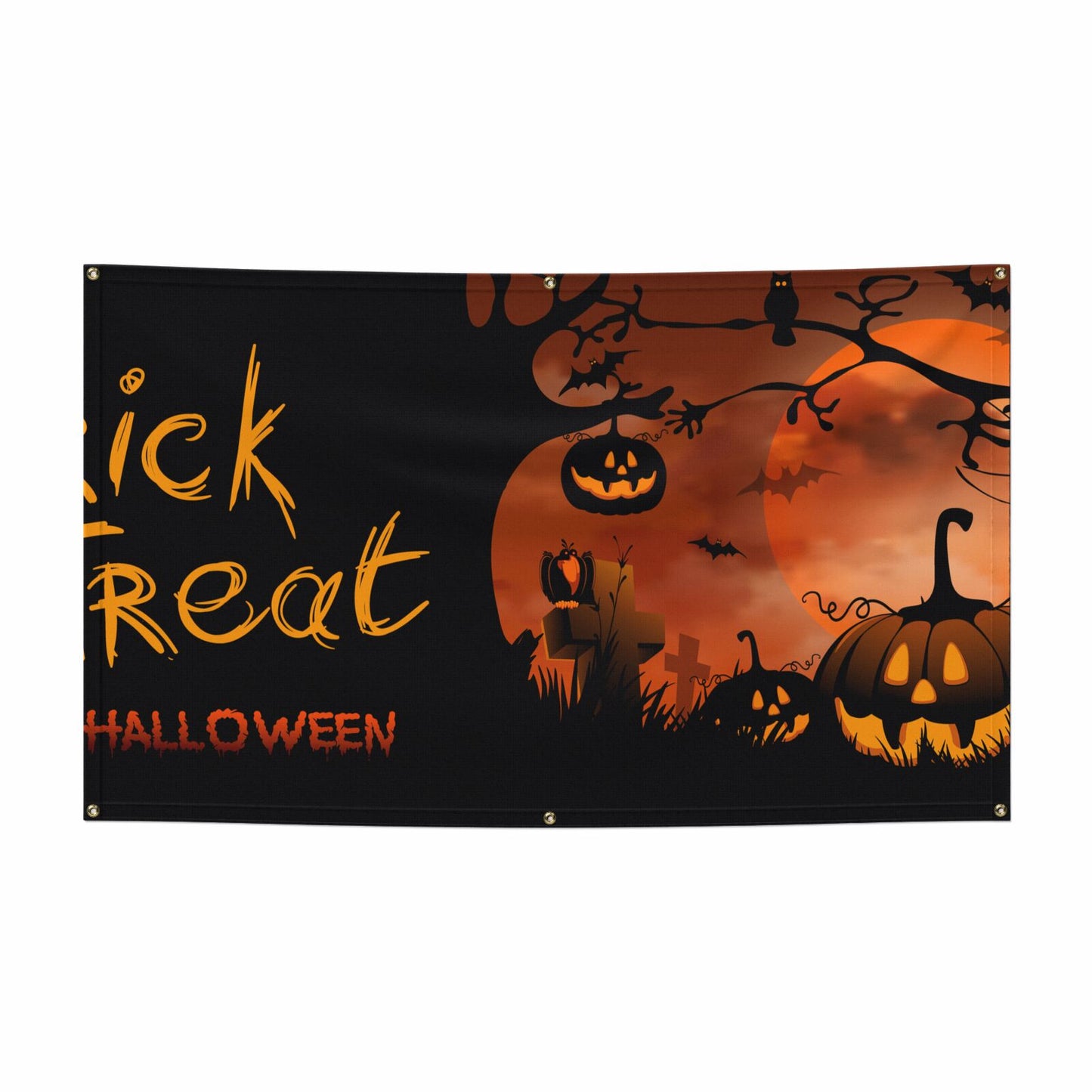 Happy Halloween Trick or Treat 5x3 Vinly Banner with Grommets