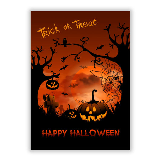 Happy Halloween Trick or Treat A5 Flat Greetings Card