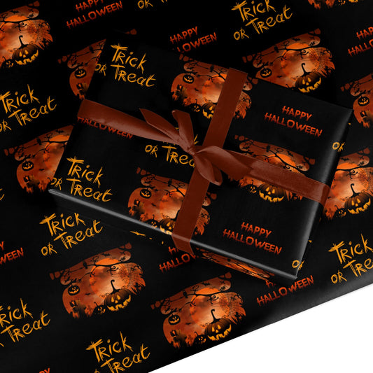 Happy Halloween Trick or Treat Custom Wrapping Paper