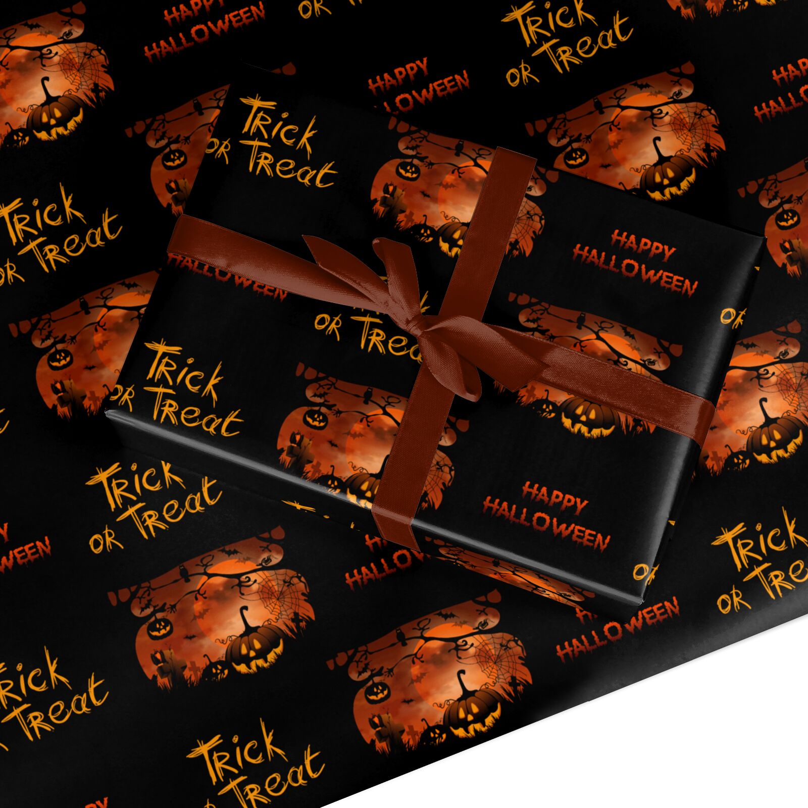 Happy Halloween Trick or Treat Custom Wrapping Paper