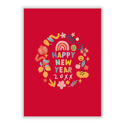 Happy New Year A5 Flat Greetings Card