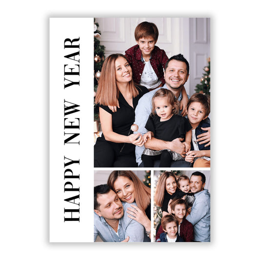 Happy New Year Photo Collage A5 Flat Greetings Card