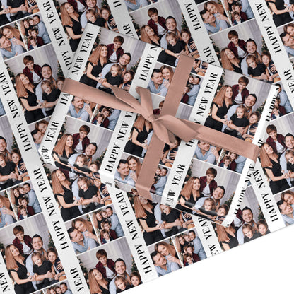 Happy New Year Photo Collage Custom Wrapping Paper