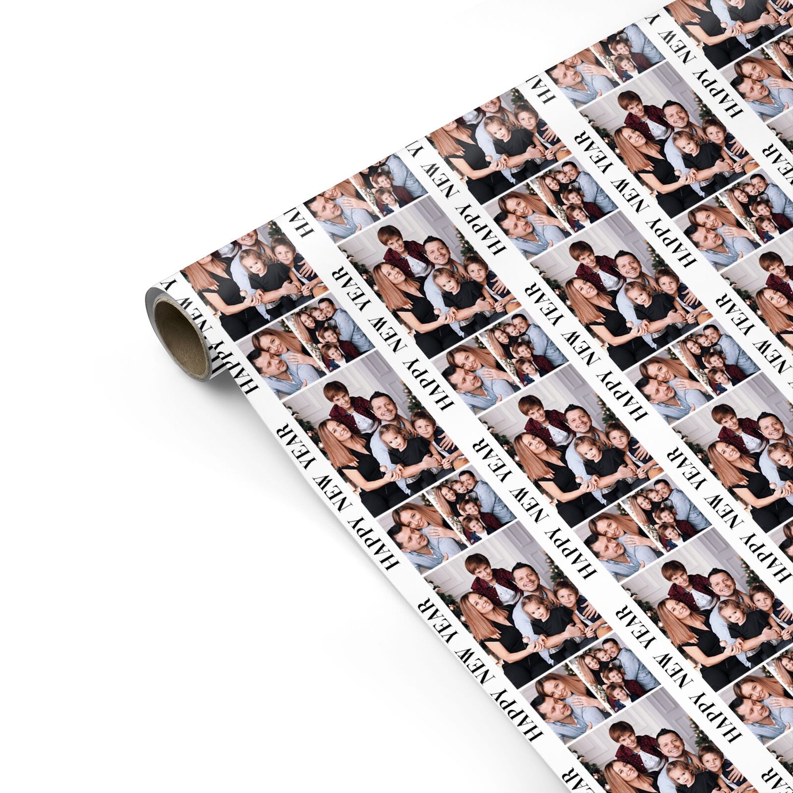 Happy New Year Photo Collage Personalised Gift Wrap