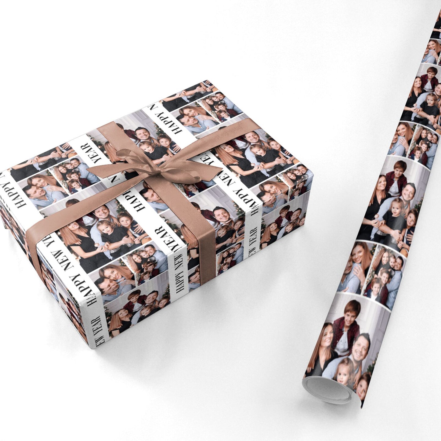 Happy New Year Photo Collage Personalised Wrapping Paper