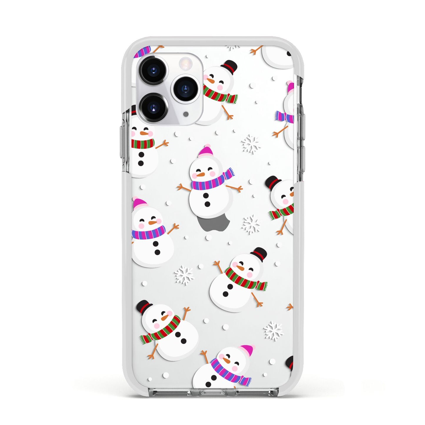 Happy Snowmen Illustrations Apple iPhone 11 Pro in Silver with White Impact Case