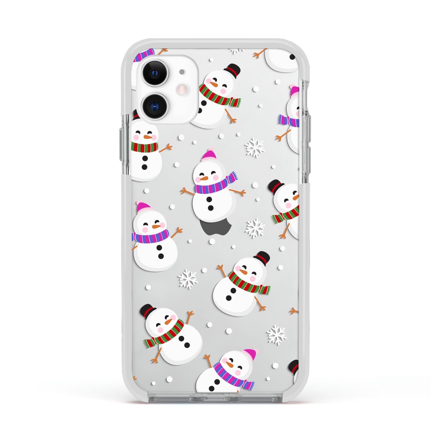 Happy Snowmen Illustrations Apple iPhone 11 in White with White Impact Case