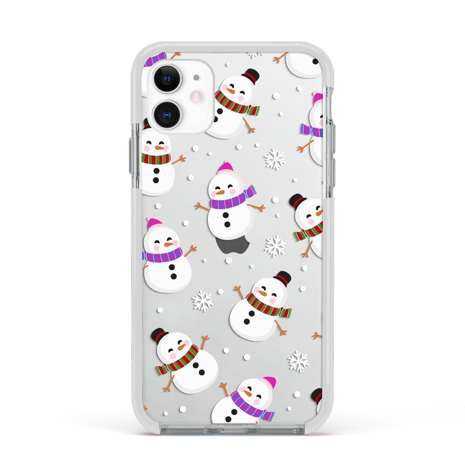 Happy Snowmen Illustrations Apple iPhone 11 in White with White Impact Case