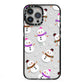 Happy Snowmen Illustrations iPhone 13 Pro Max Black Impact Case on Silver phone