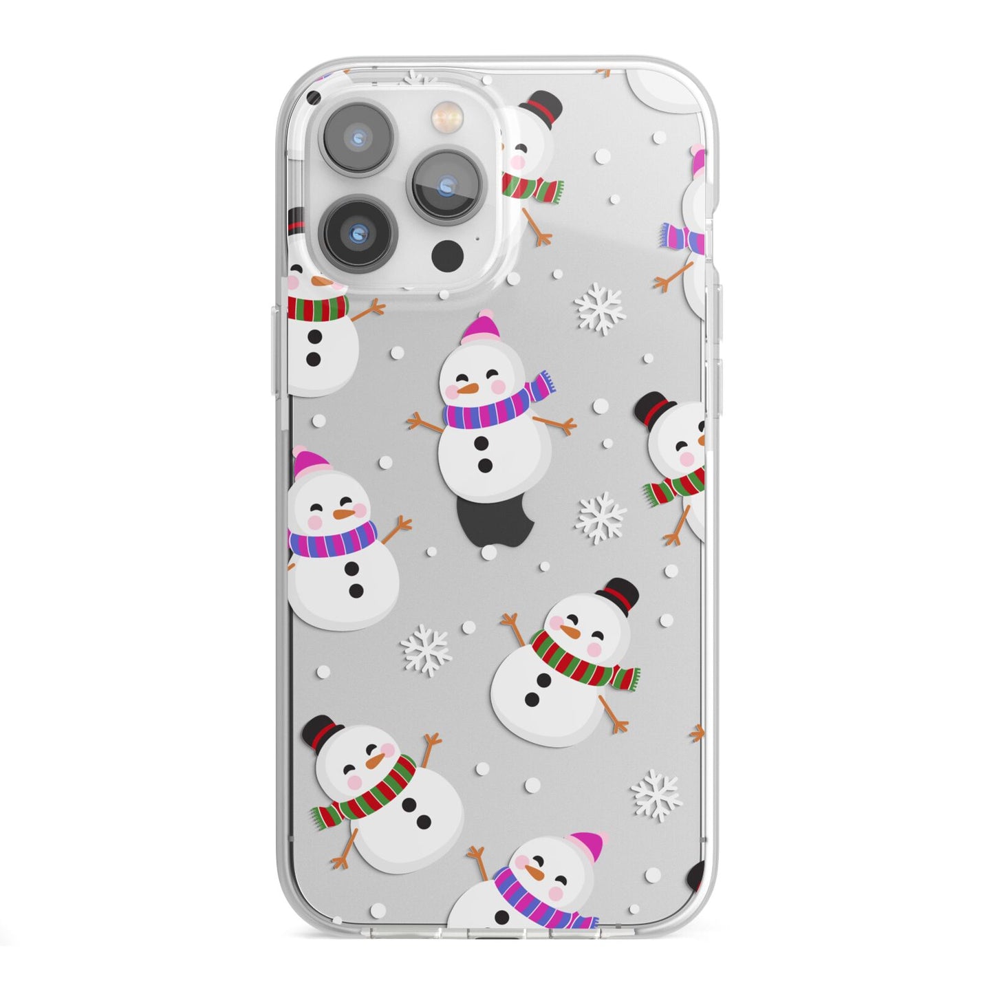 Happy Snowmen Illustrations iPhone 13 Pro Max TPU Impact Case with White Edges