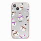 Happy Snowmen Illustrations iPhone 13 TPU Impact Case with Pink Edges
