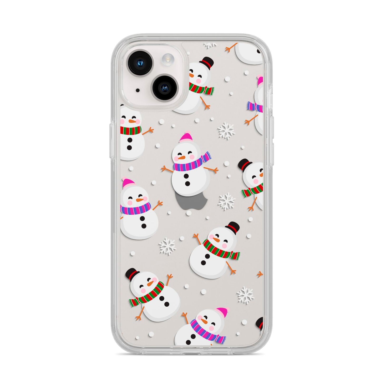 Happy Snowmen Illustrations iPhone 14 Plus Clear Tough Case Starlight