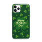 Happy St Patricks Day Apple iPhone 11 Pro Max in Silver with Bumper Case