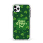 Happy St Patricks Day Apple iPhone 11 Pro Max in Silver with White Impact Case