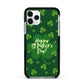 Happy St Patricks Day Apple iPhone 11 Pro in Silver with Black Impact Case