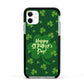 Happy St Patricks Day Apple iPhone 11 in White with Black Impact Case