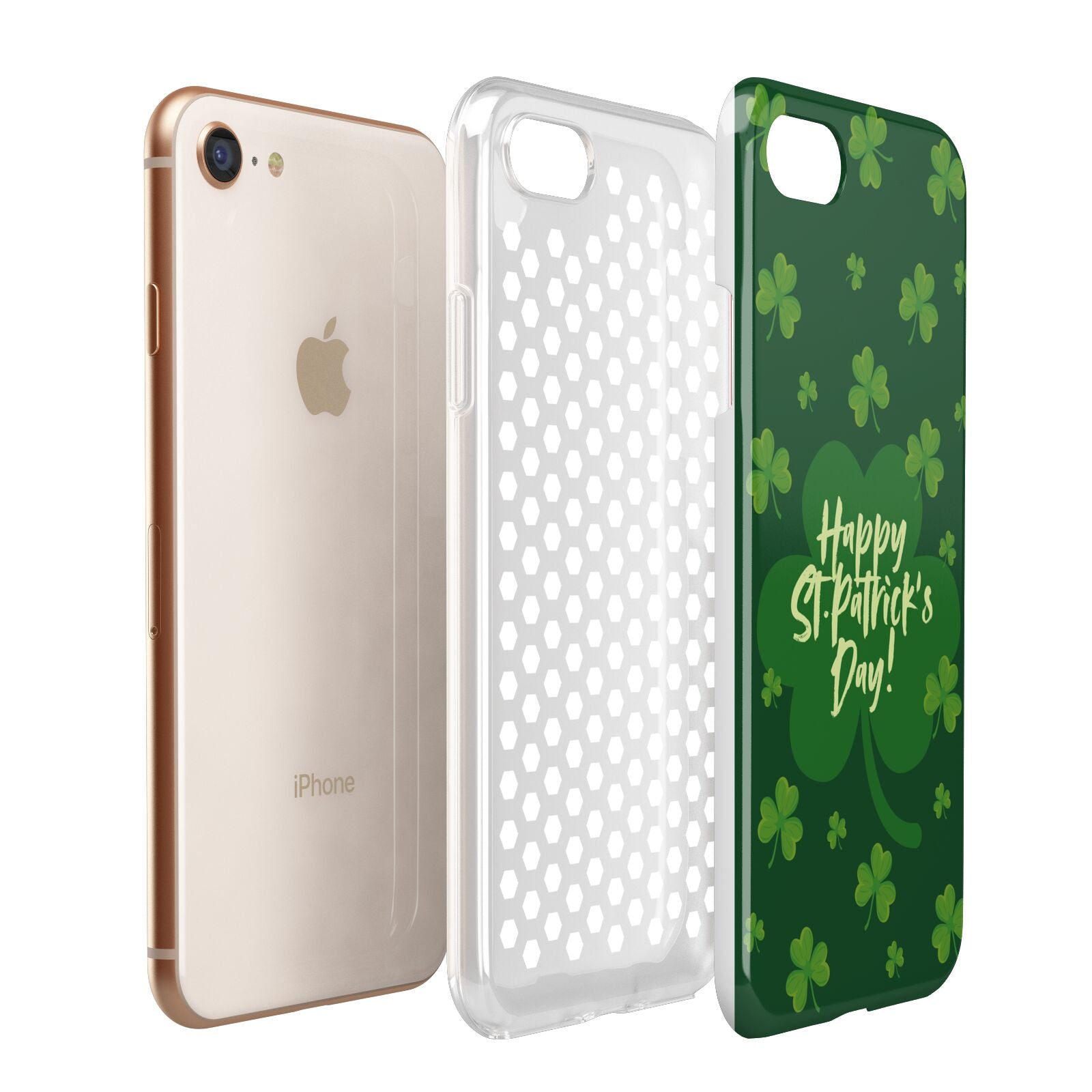 Happy St Patricks Day Apple iPhone 7 8 3D Tough Case Expanded View