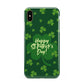 Happy St Patricks Day Apple iPhone Xs Max 3D Tough Case