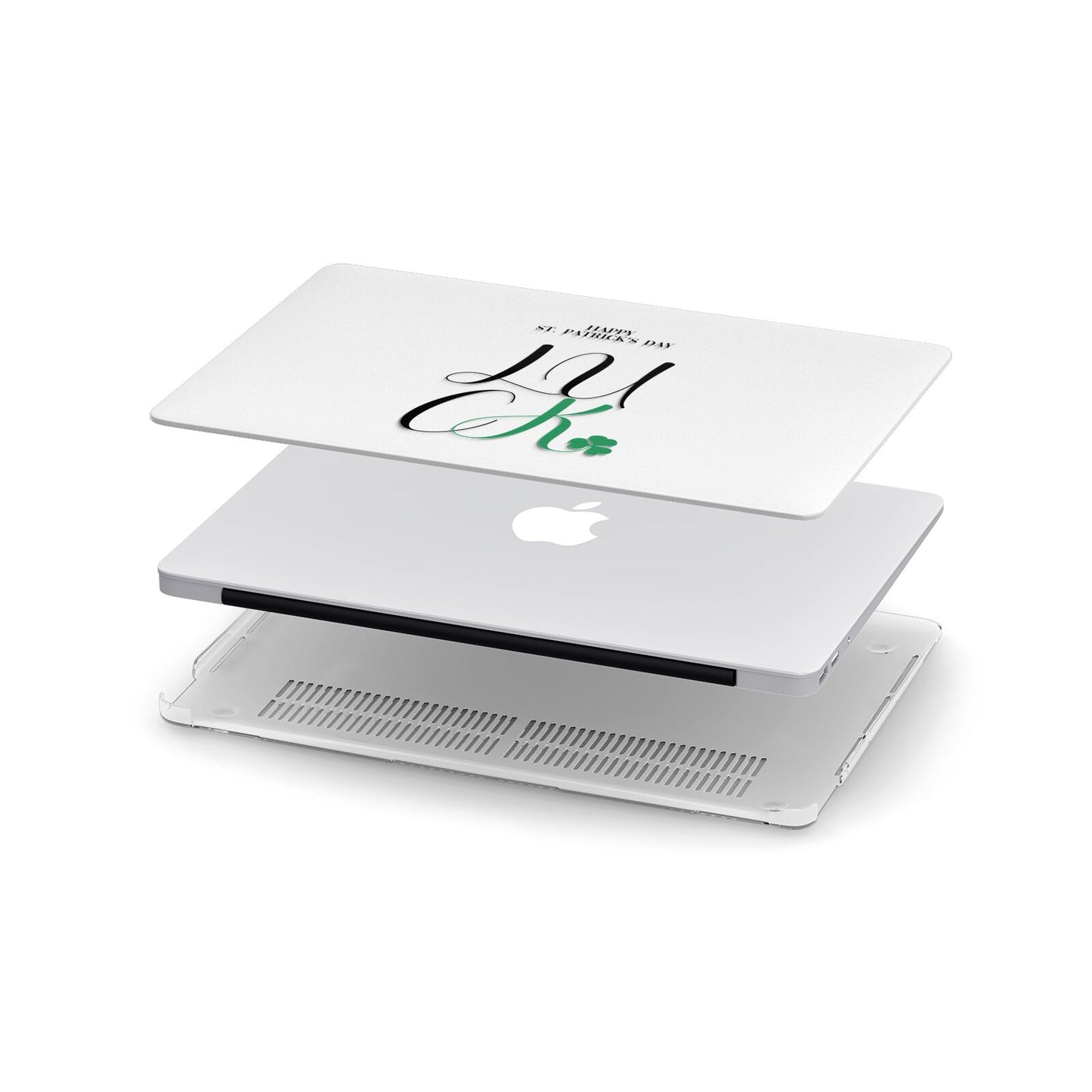 Happy St Patricks Day Luck Apple MacBook Case in Detail