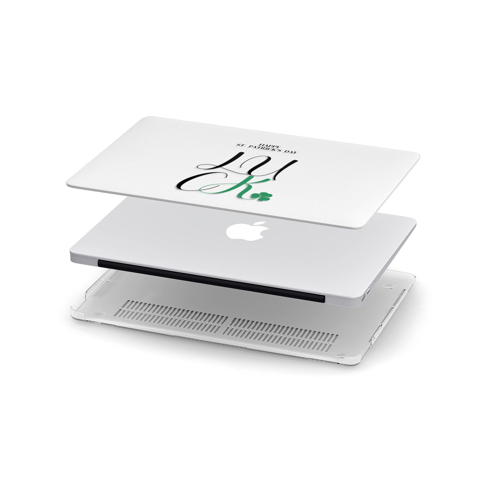 Happy St Patricks Day Luck Apple MacBook Case in Detail