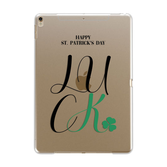 Happy St Patricks Day Luck Apple iPad Gold Case