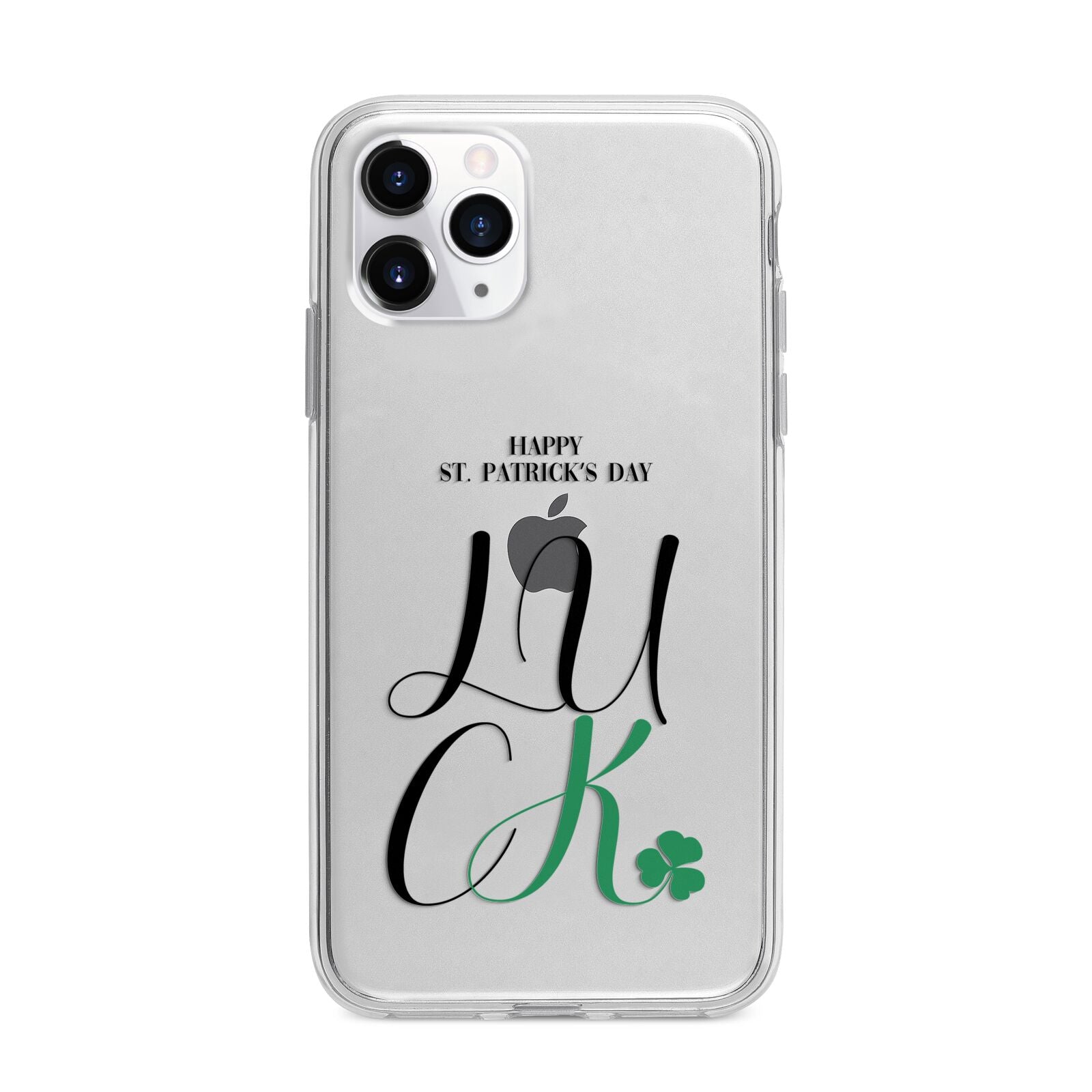 Happy St Patricks Day Luck Apple iPhone 11 Pro Max in Silver with Bumper Case
