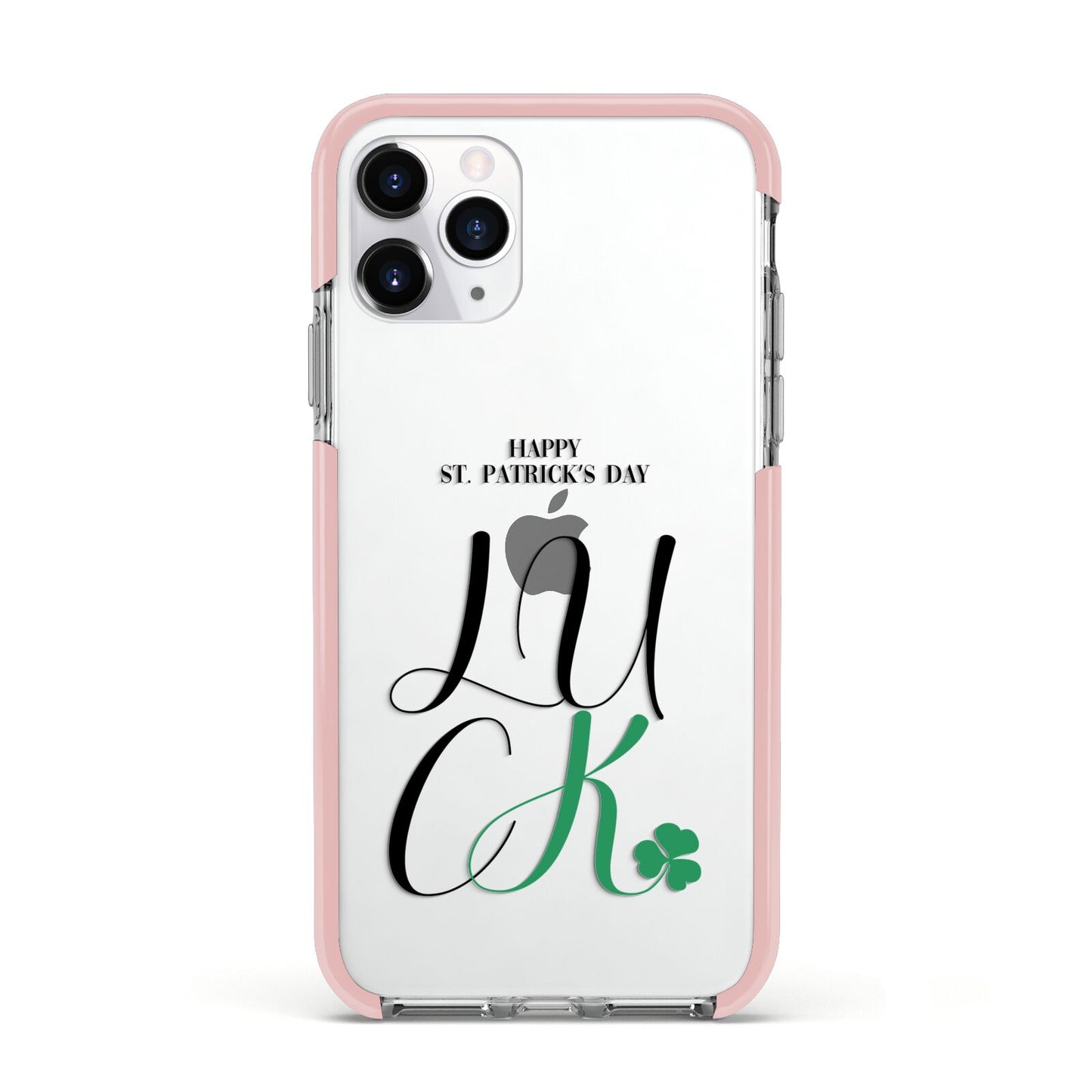 Happy St Patricks Day Luck Apple iPhone 11 Pro in Silver with Pink Impact Case
