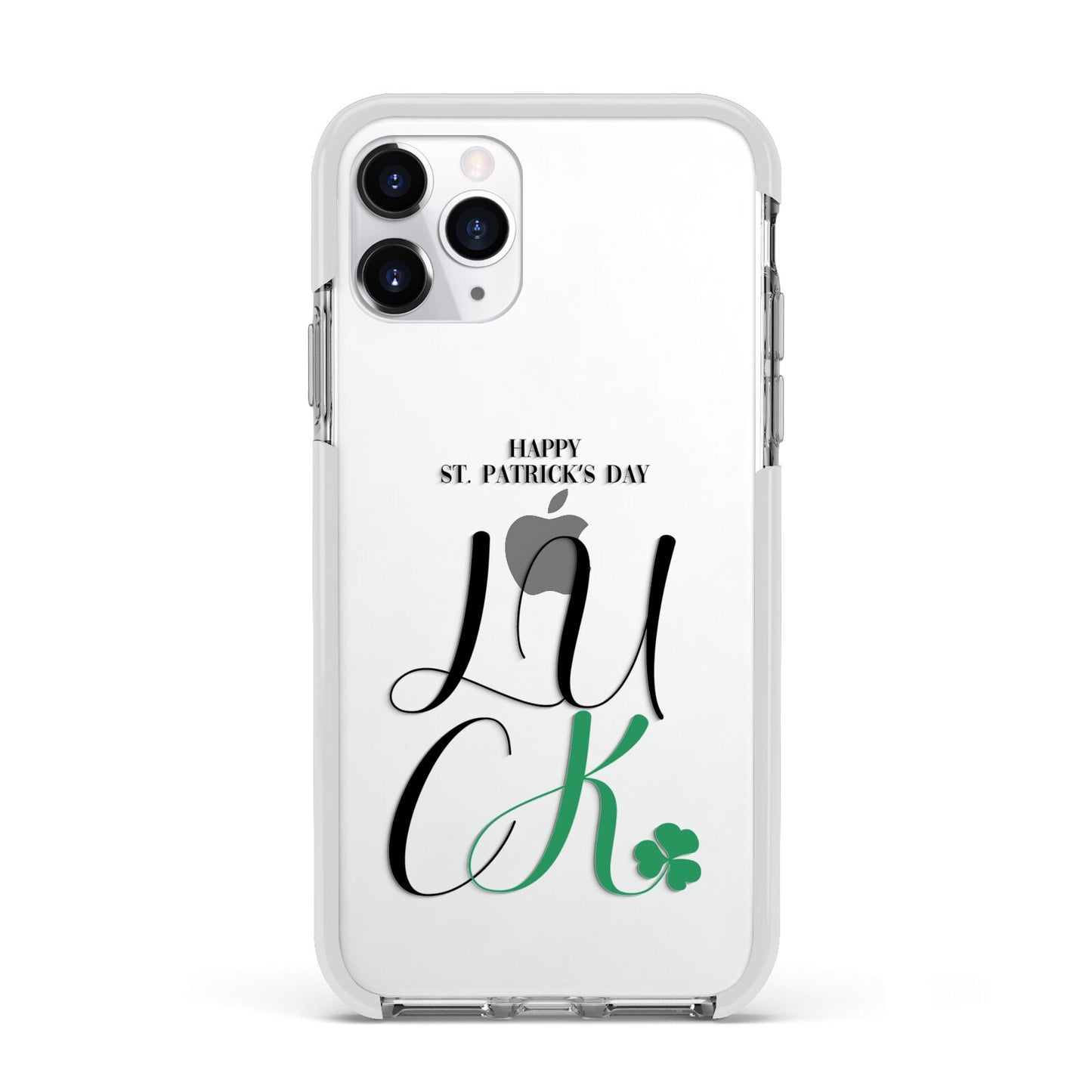 Happy St Patricks Day Luck Apple iPhone 11 Pro in Silver with White Impact Case
