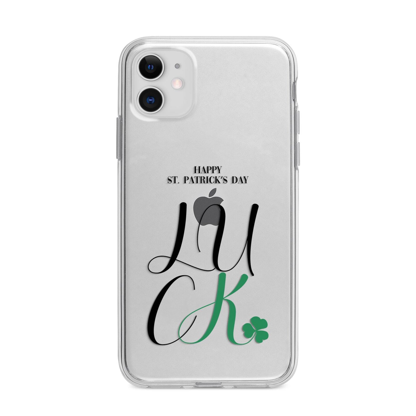 Happy St Patricks Day Luck Apple iPhone 11 in White with Bumper Case