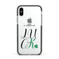 Happy St Patricks Day Luck Apple iPhone Xs Impact Case Black Edge on Silver Phone