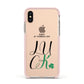Happy St Patricks Day Luck Apple iPhone Xs Impact Case Pink Edge on Gold Phone