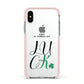 Happy St Patricks Day Luck Apple iPhone Xs Impact Case Pink Edge on Silver Phone